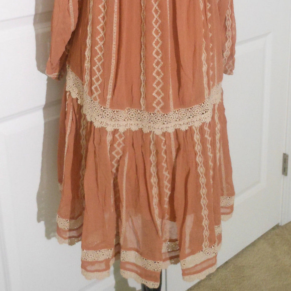 ANTHRO*Floreat Orchard Lace Dress MP $178 PEACH